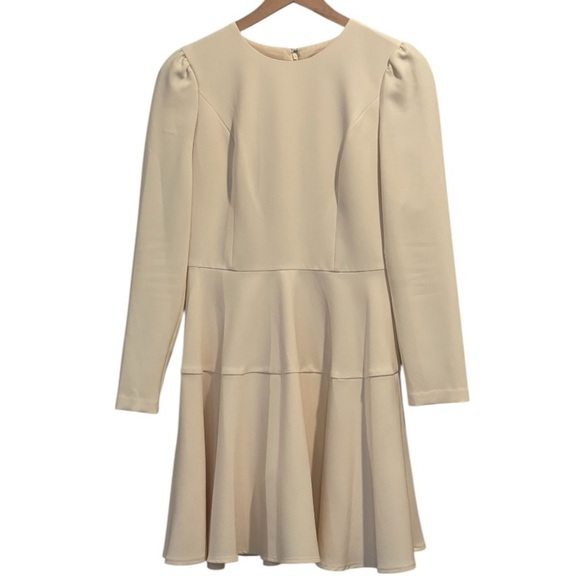 Gal Meets Glam Celeste Fit and Flare Ivory/White Long-Sleeve Dress, Size 6 - Picture 2 of 15